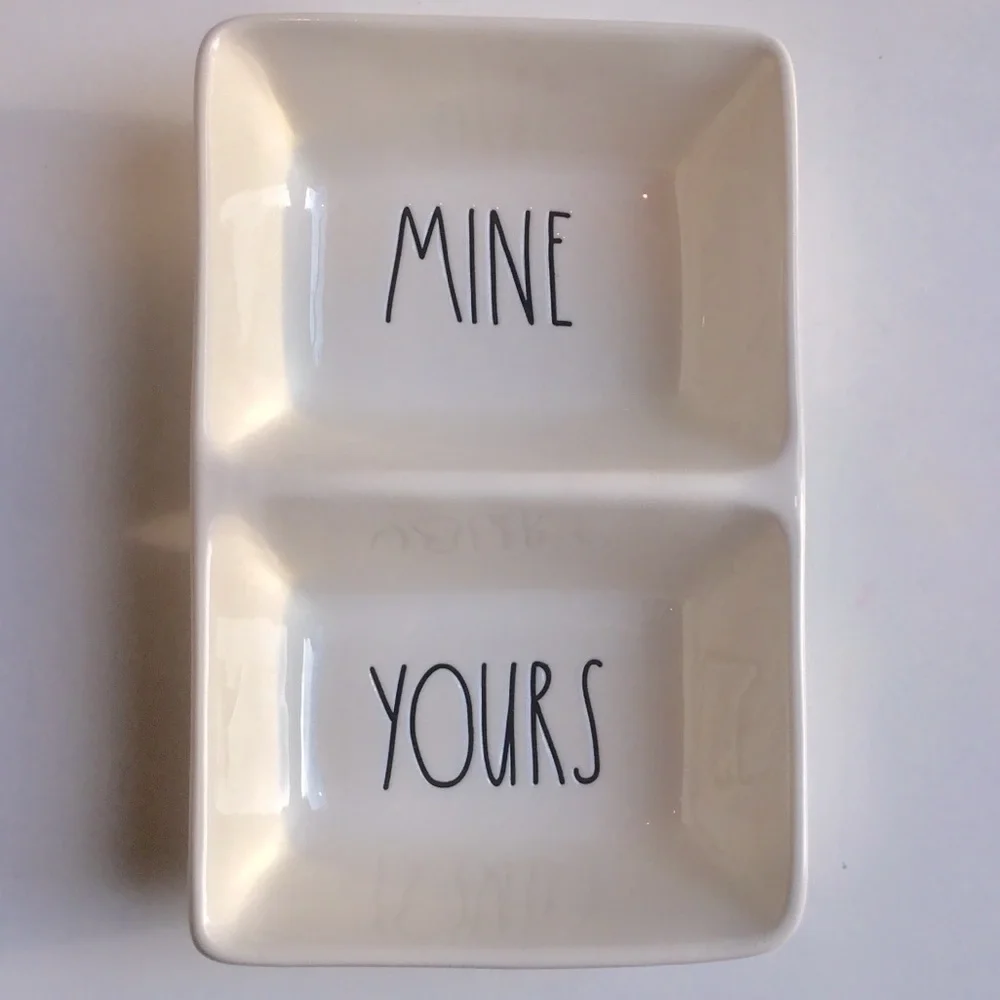 🆕 RAE DUNN White Ceramic Organizer Divided Small Trinket Storage Dish